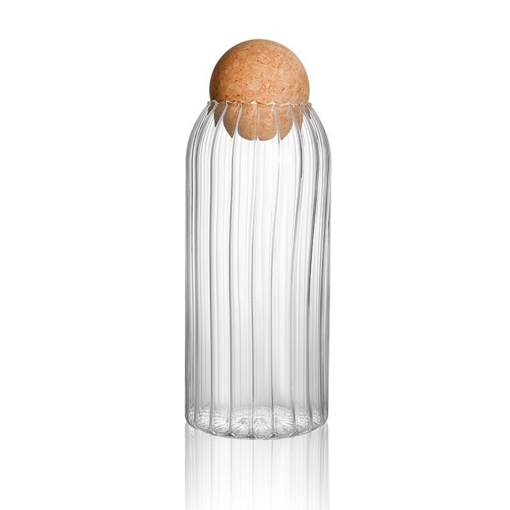 Geriffeltes Glasgefäß mit Kugeldeckel (Cópia)