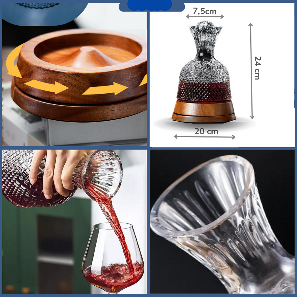 Nordhöhe Rotierender Kristall-Weindekanter 1500 ml