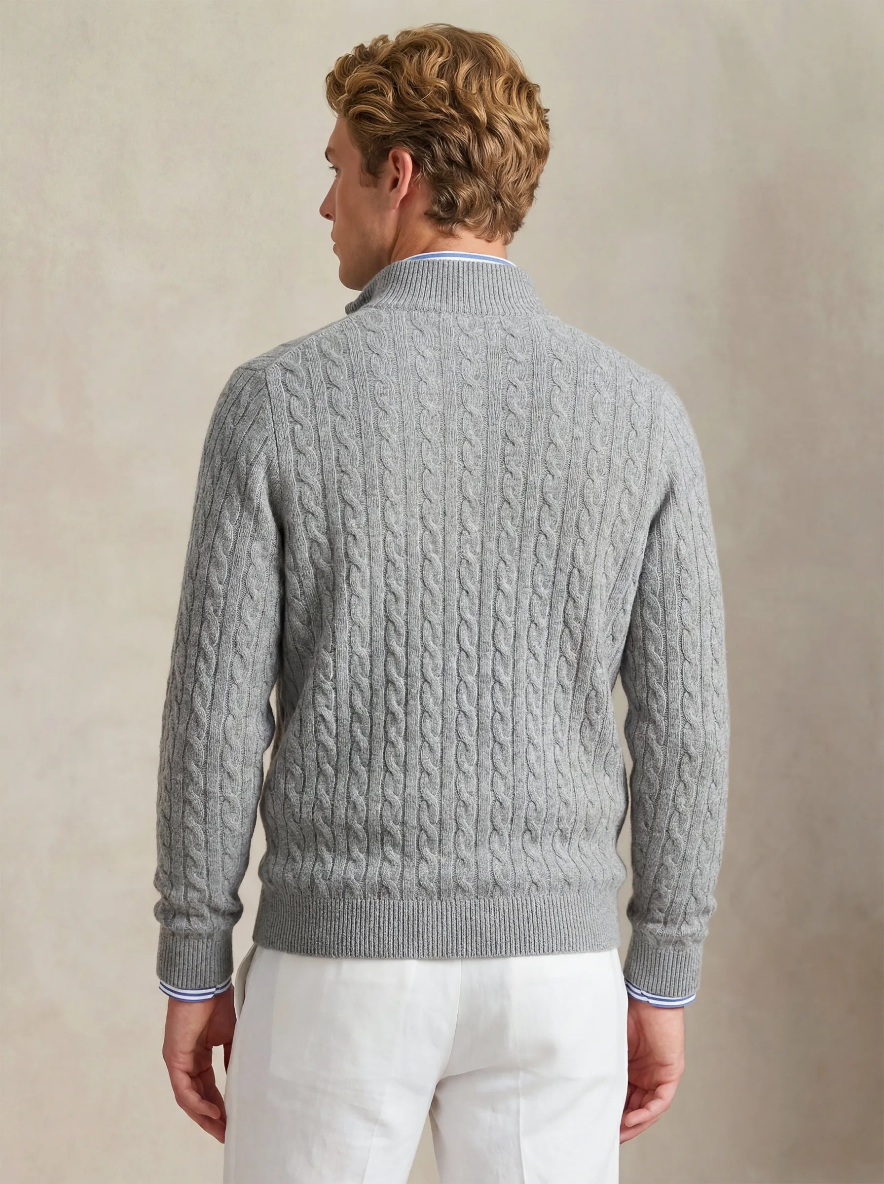 Suéter de Cashmere Cinza Claro
