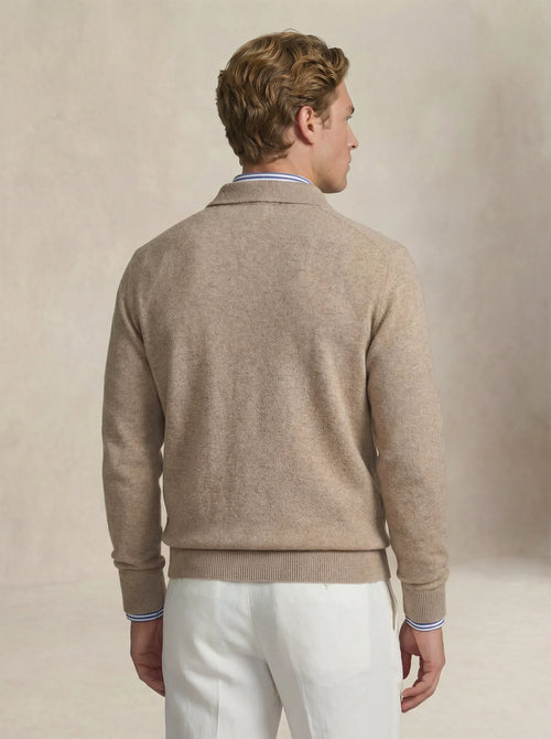 Camisa Polo de Cashmere Bege