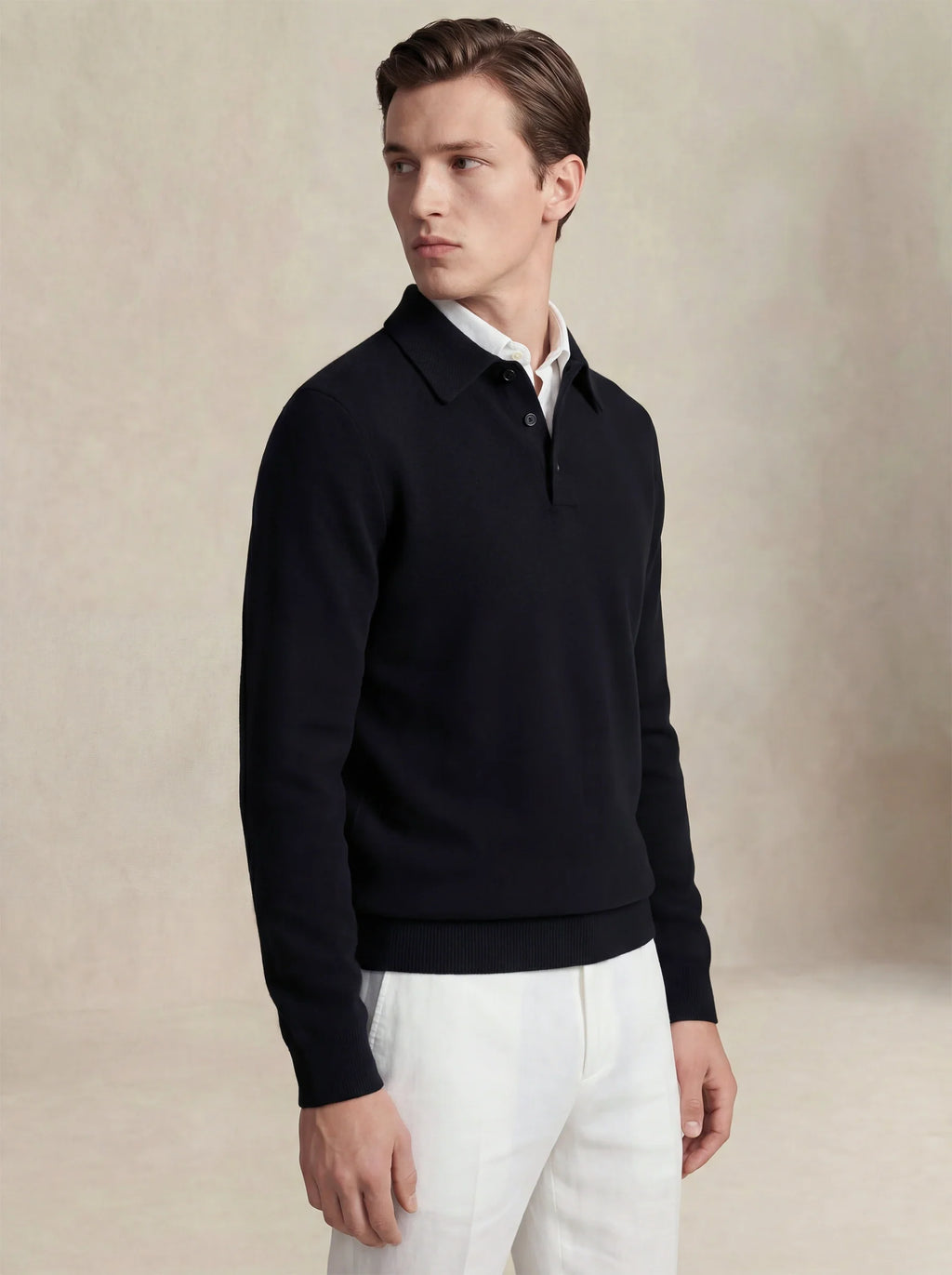 Camisa Polo de Cashmere Preto