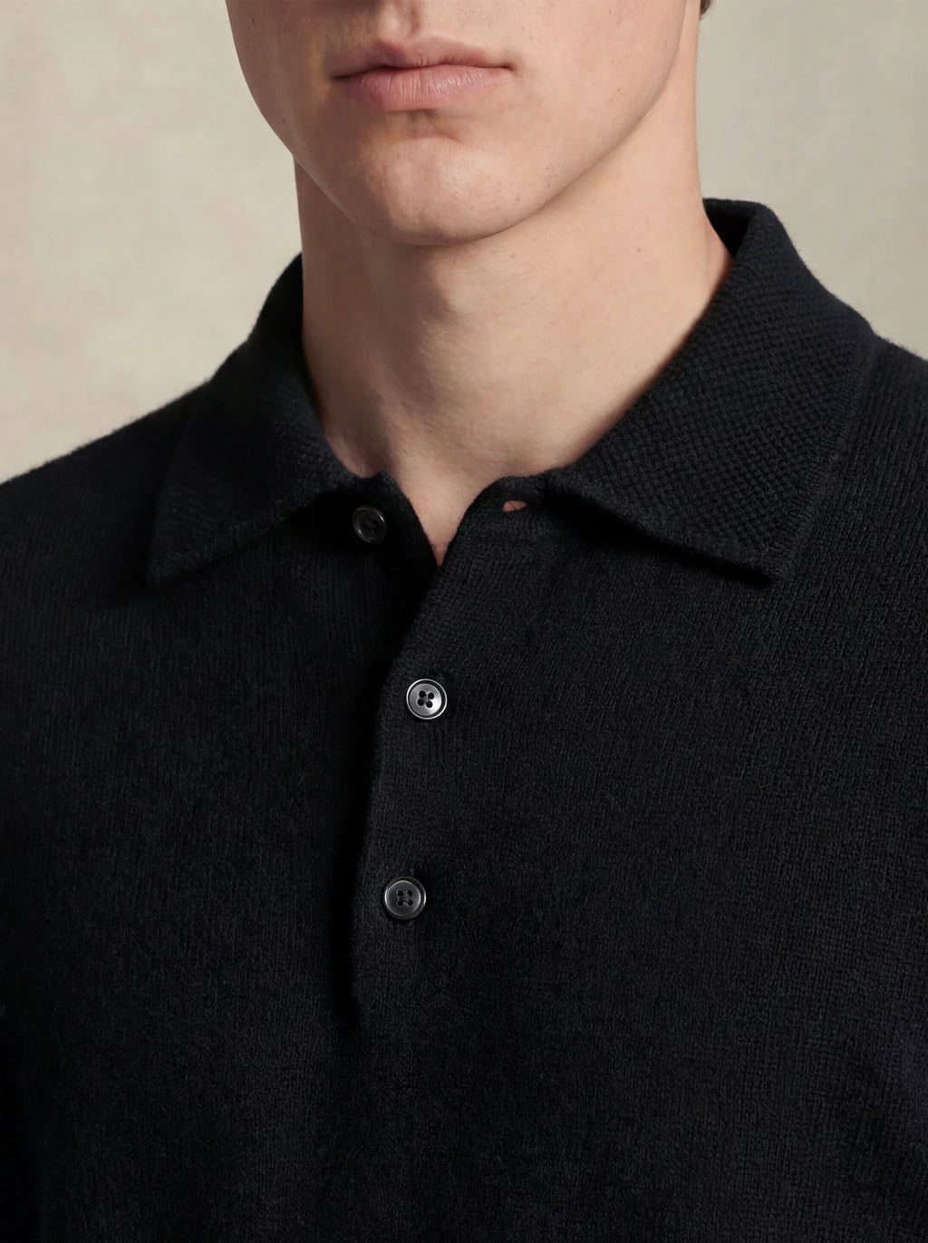 Camisa Polo de Cashmere Preto