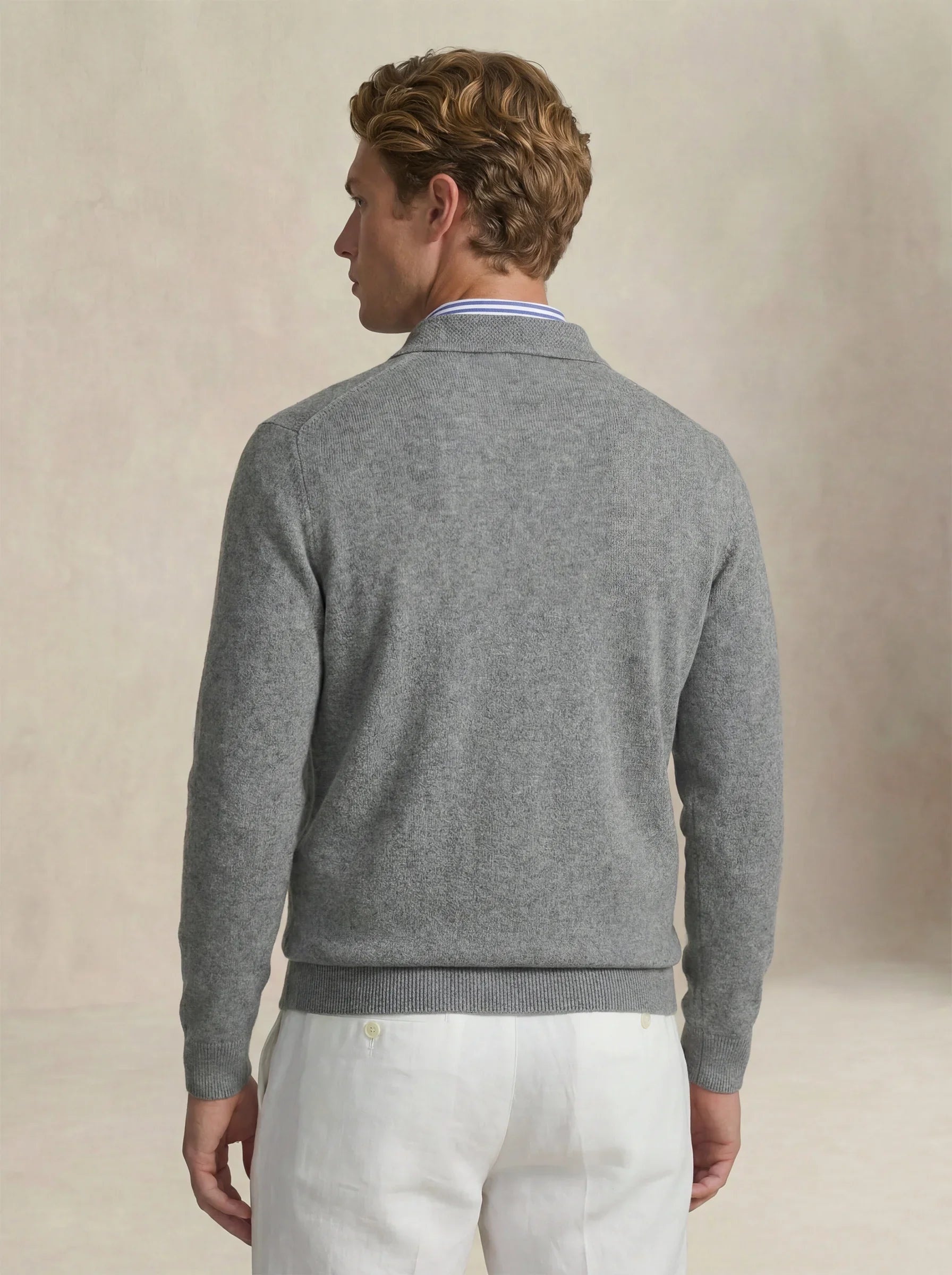 Camisa Polo de Cashmere Cinza