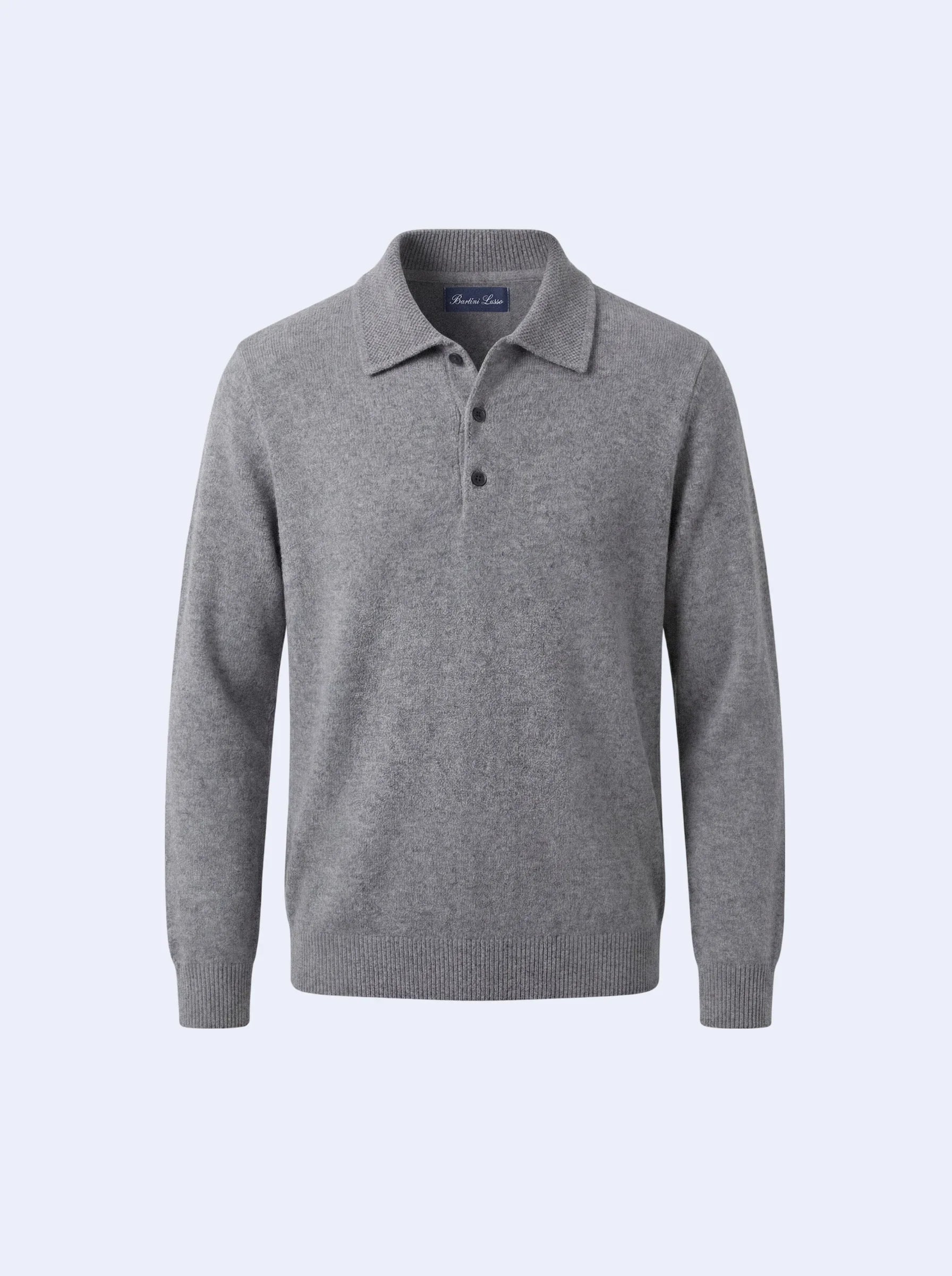 Camisa Polo de Cashmere Cinza