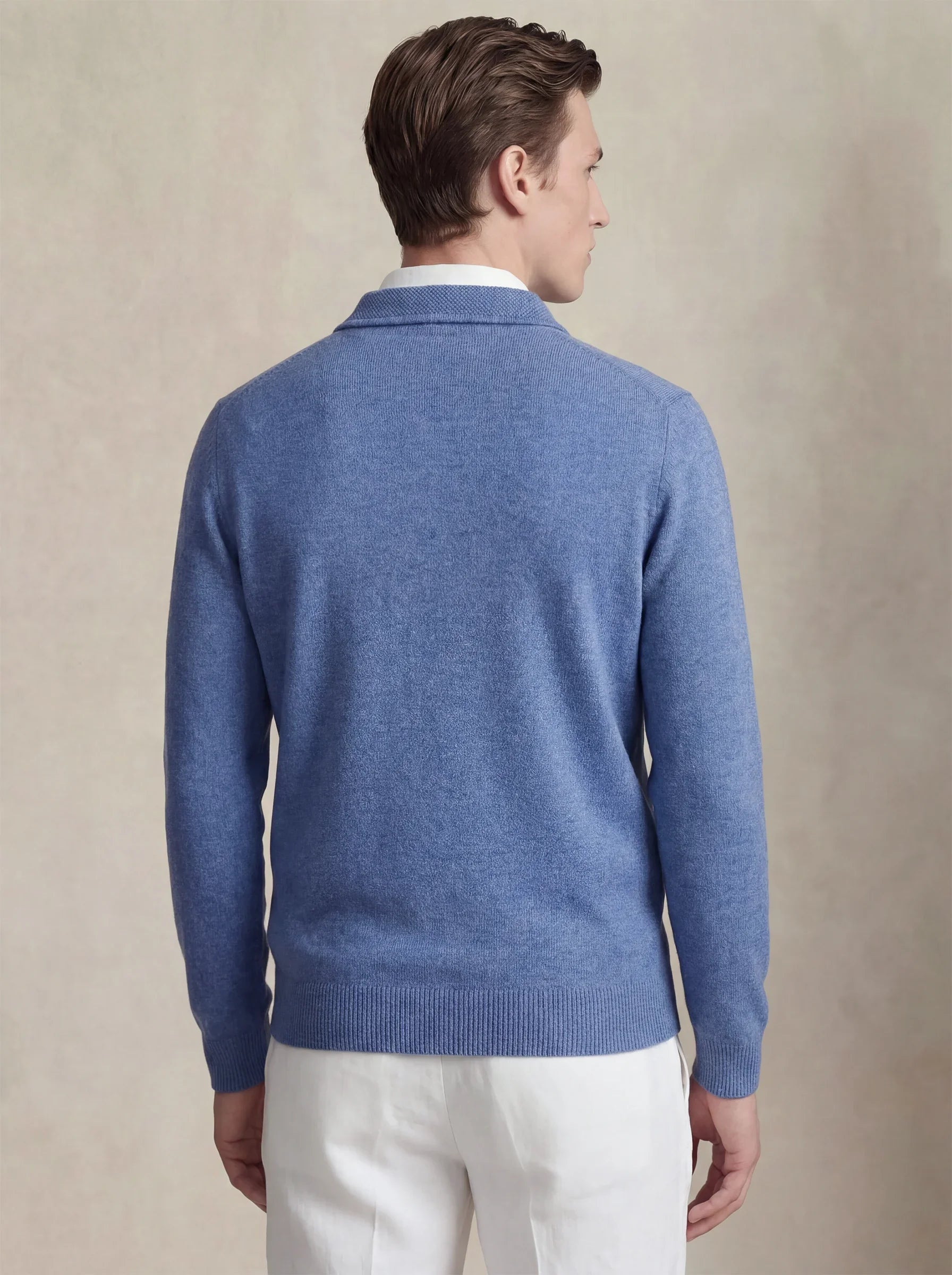 Camisa Polo de Cashmere Azul Claro