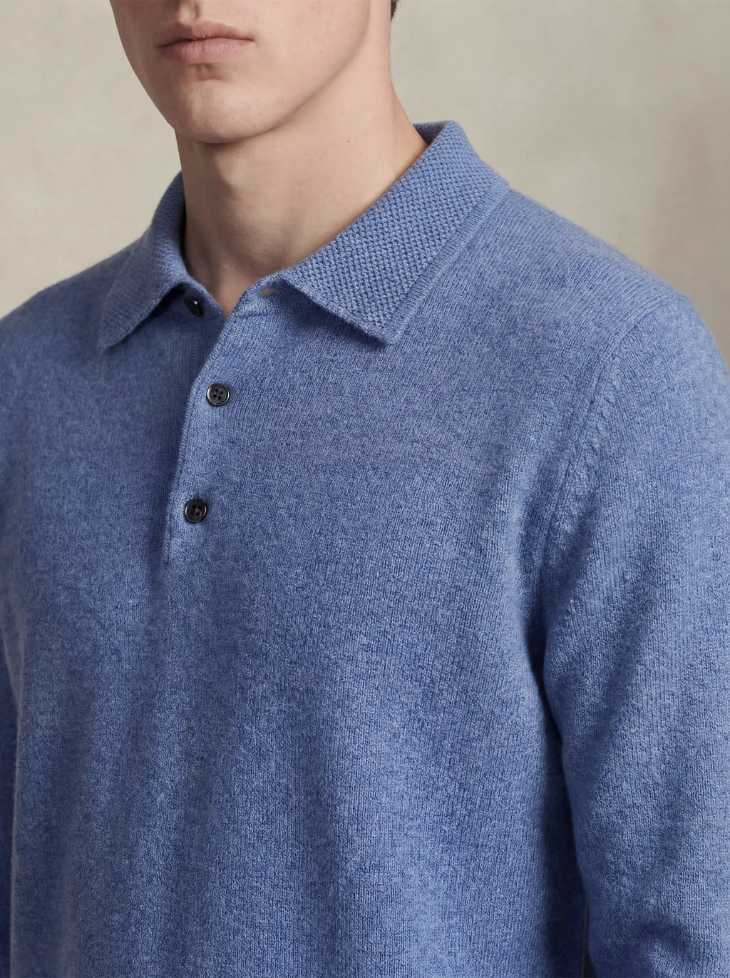 Camisa Polo de Cashmere Azul Claro