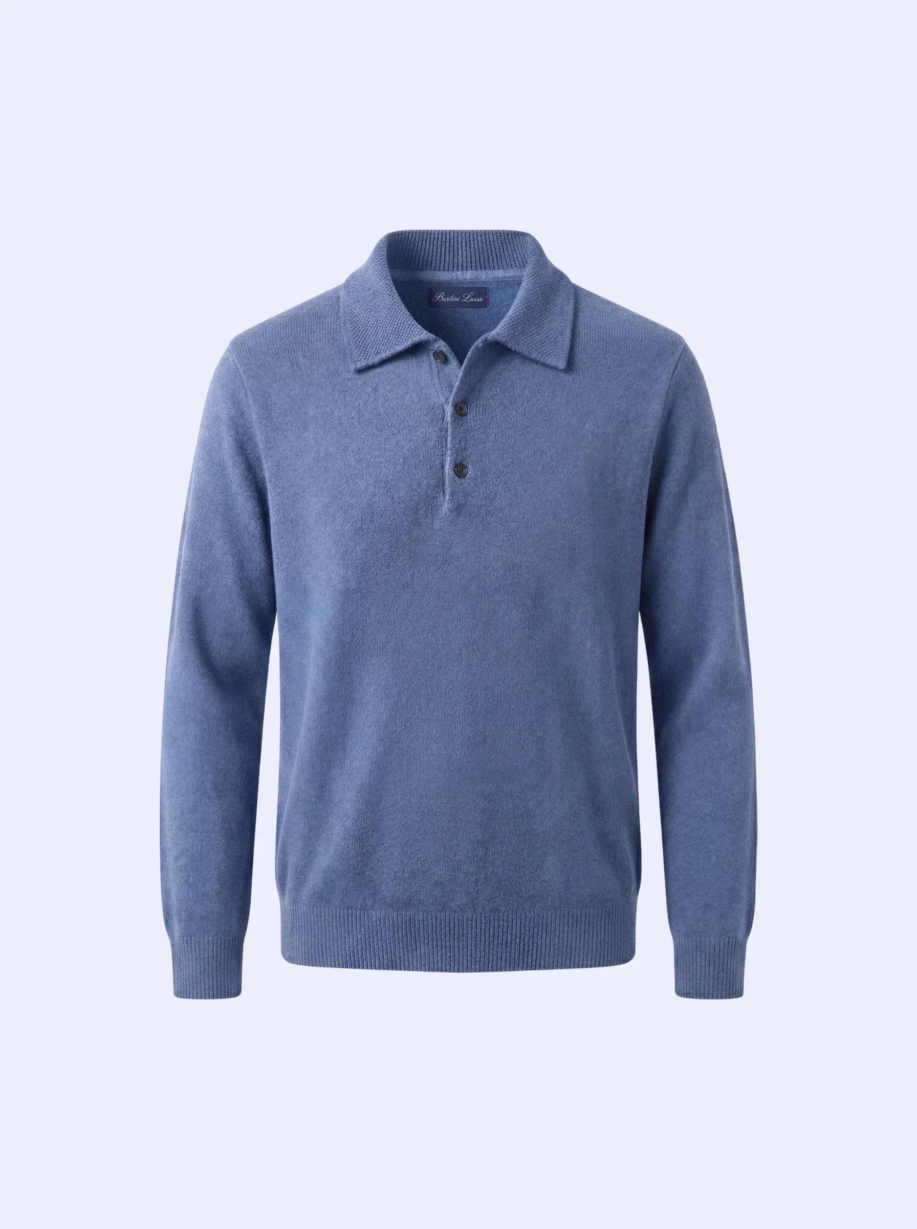 Camisa Polo de Cashmere Azul Claro