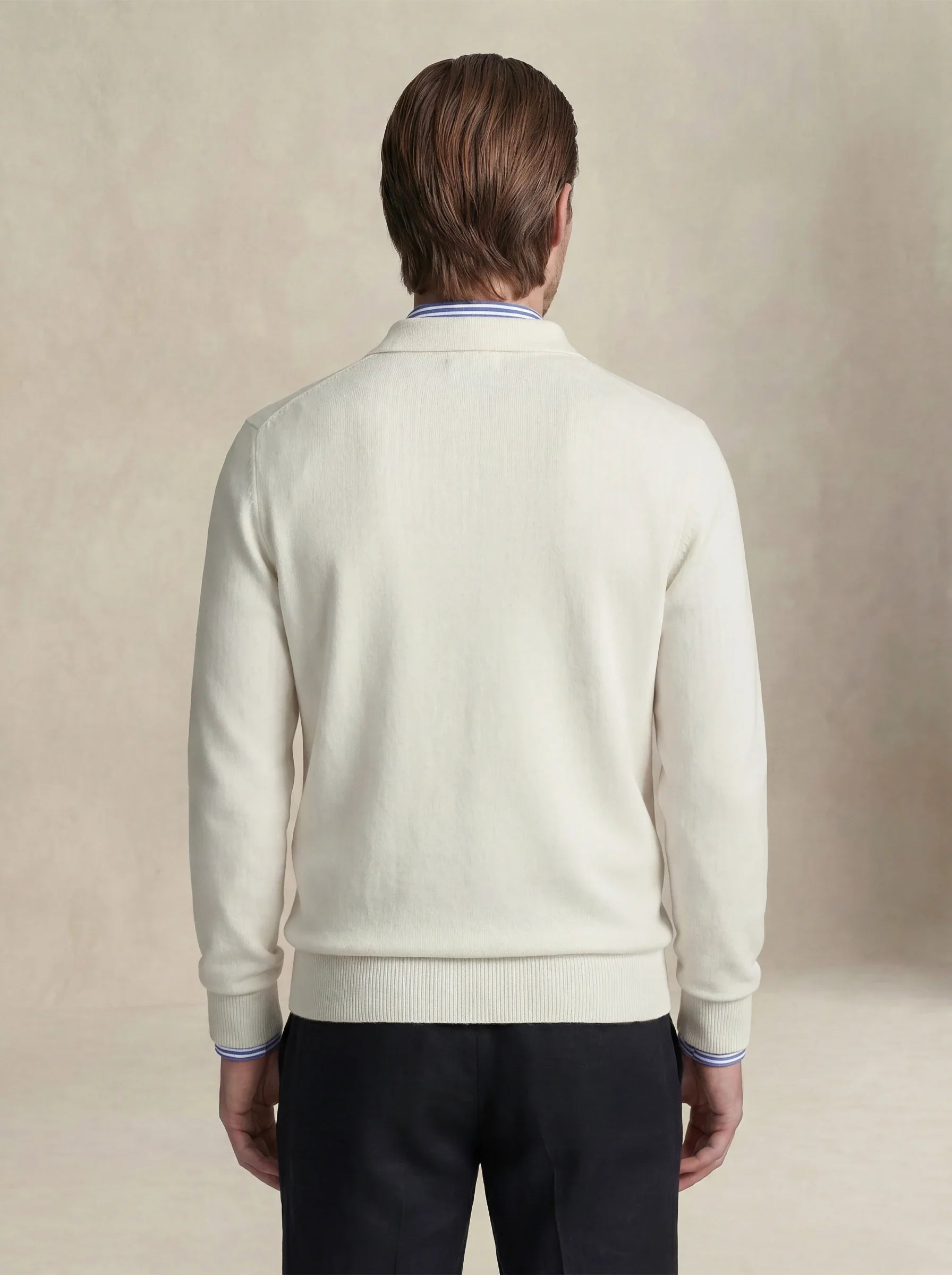 Camisa Polo de Cashmere Off-White