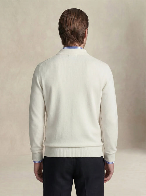 Camisa Polo de Cashmere Off-White