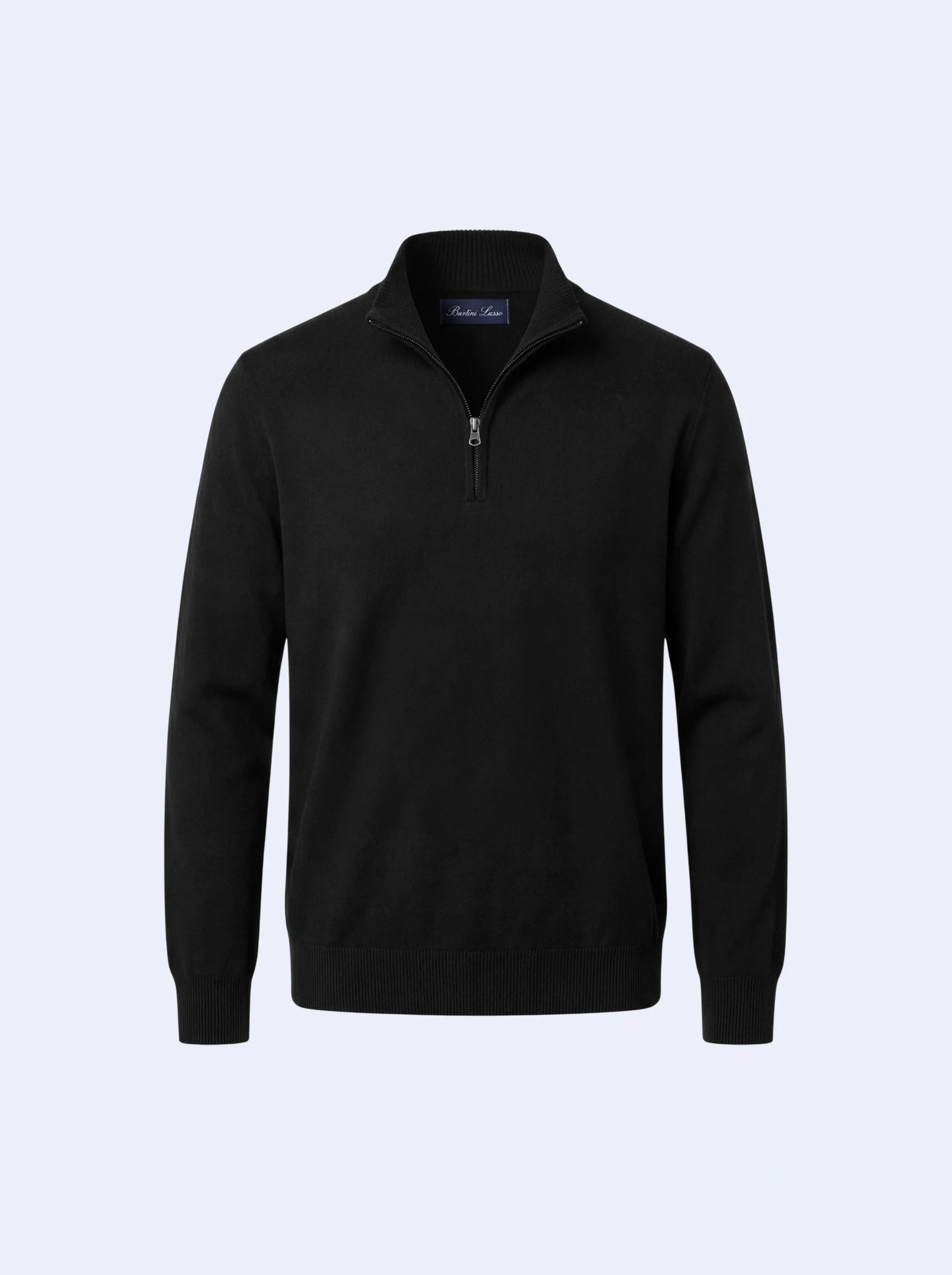 Suéter com Zíper de Cashmere Preto