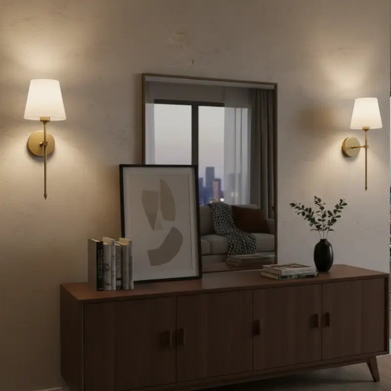 Arandela Abajur de Parede Retrô Metal e Cuba de Linho