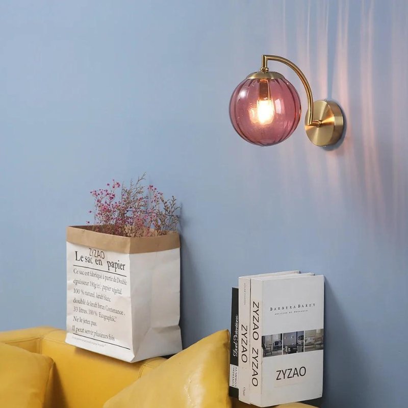 Arandela de Parede Dourada Metal e Vidro