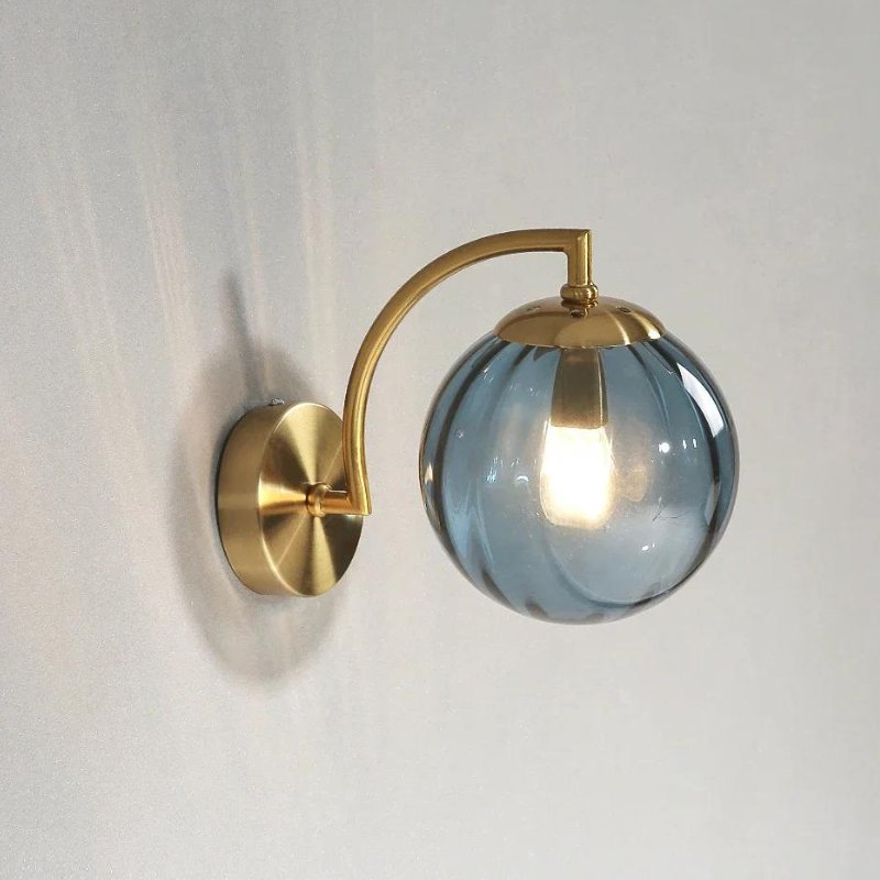 Arandela de Parede Dourada Metal e Vidro